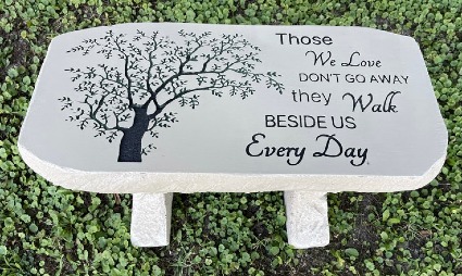 Memorial Stone Bench (TREE/Walk Beside Us) Stone Bench