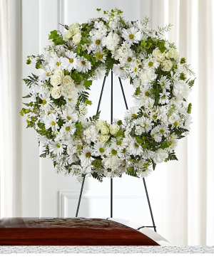 Memorial Wreath White Daisies - 00331 