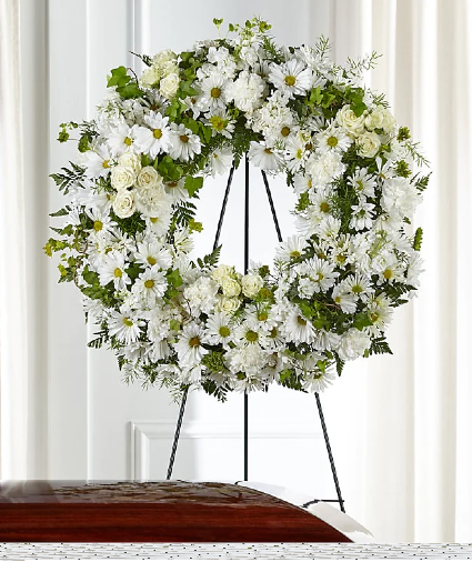 Memorial Wreath White Daisies - 00331 