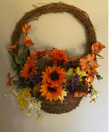 memories of fall 1 only handmade for the sunflower silk basket perfect for anyone door or wall sending memories in Renton, WA | Alicia's Wonderland II