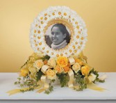 MEMORIES WREATH & FLOWERS ARRANGEMENT 