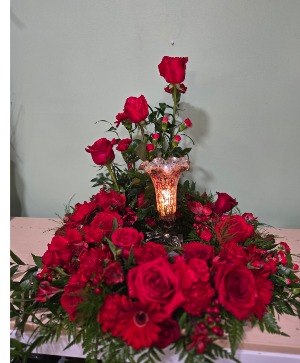Memory Lamp floral arrangement  Funeral