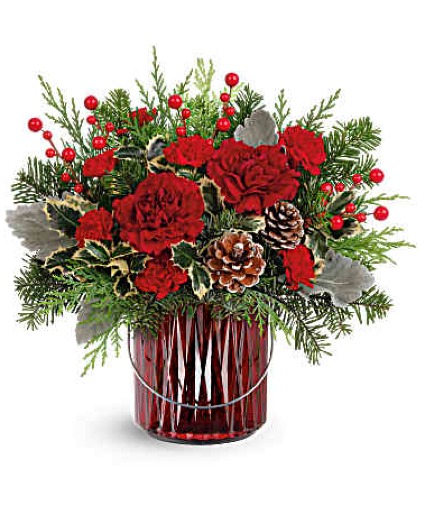 WINTER GLOW LANTERN FRESH ARRANGEMENT