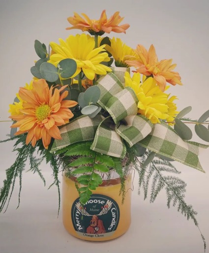 Merry Moose Candle Bouquet  Floral Arrangement