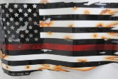 Metal American Flag Firefighter 