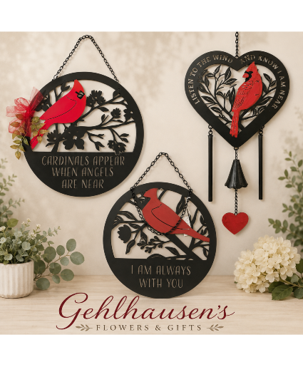 Metal Cardinal Wall Hanging/Chimes 