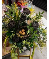 Metal Lantern Spring Bouquet  Silk Home Arrangement