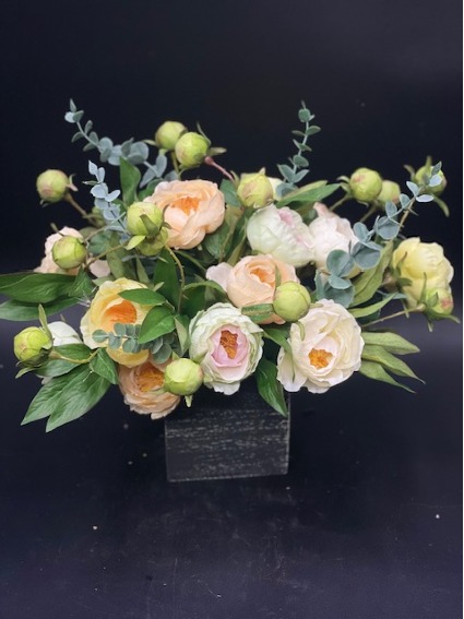 MIdnight Bloom Peony Box Silk/Faux Flowers
