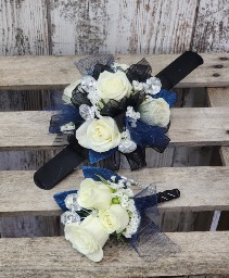 Midnight Blues Wrist Corsage 