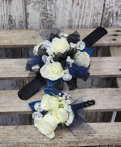 Midnight Blues Wrist Corsage 