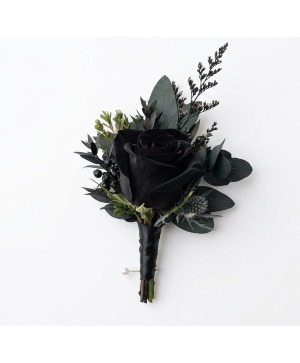 Midnight Rose Fresh Boutonniere