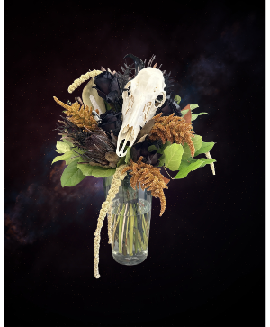 Midnight Skull & Sage  Bridal Bouquet