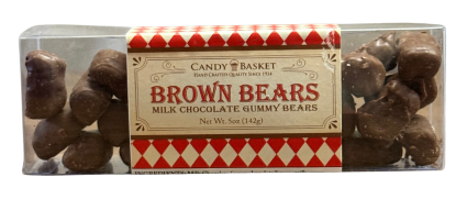 Milk Chocolate Covered Gummy Bears Candy Basket 