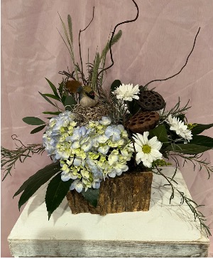 Mills Pond Bark box with bird 