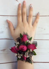 Mini Rose (Fuchia, Hot Pink) Wrist Corsage