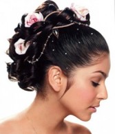 Miniature rose hair piece 