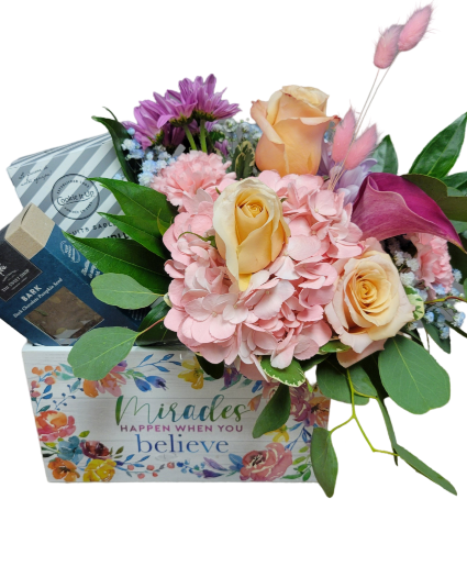 Miracles Happen Flowers, cookies and chocolate
