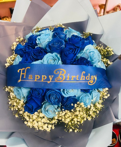 MIX BLUES BOUQUET BIRTHDAY FLOWERS 