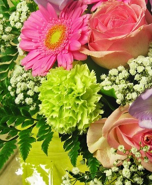 Mixed Arrangement with Roses Vase