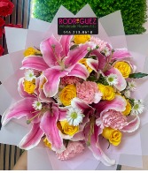 Mixed Bouquet  Roses, Stargueizer, carnations, monte casino, etc.