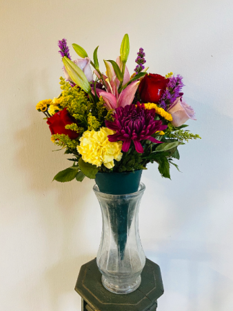 Mixed Floral Cemetery Cone  in Valhalla, NY | Lakeview Florist