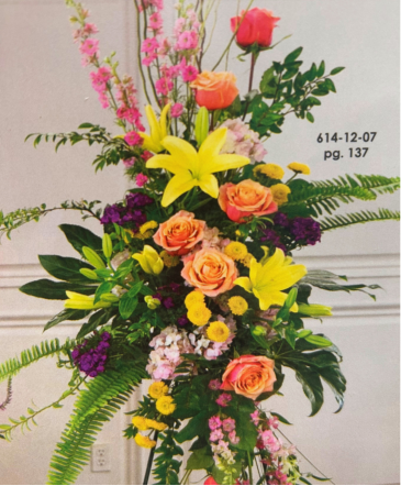Mixed Florals standing spray in Bend, OR | AUTRY'S 4 SEASONS FLORIST