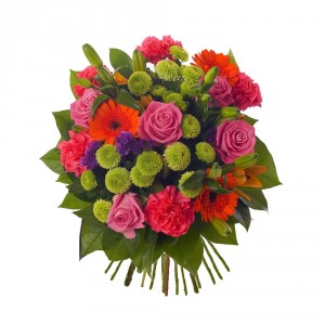 Mixed Flowers & Colors Wrapped Bouquet