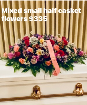 Mixed flowers Small casket spray 