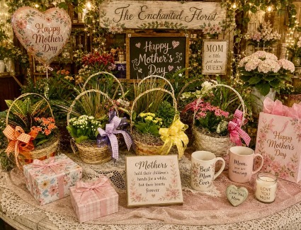 Mixed Planter Baskets Mixed green or blooming plants