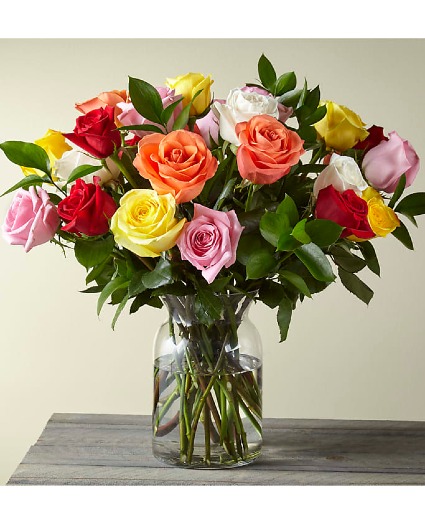 Mixed Roses 24 Stem Arrangement