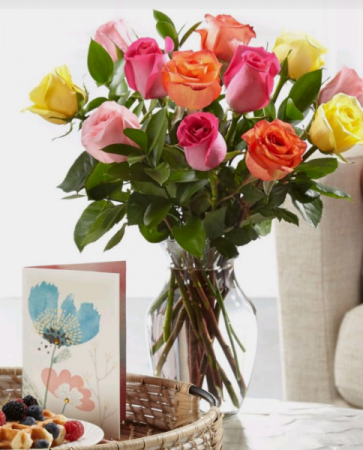 Mixed Roses vasing