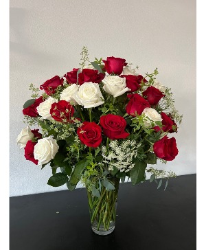 Mixed Roses with Greenery 