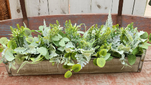 Mixed Silk Eucalyptus  Box Arrangement