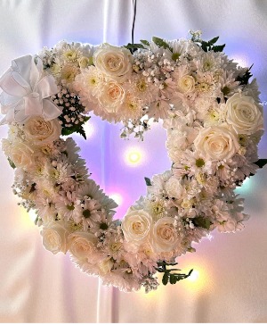 Pure Devotion Heart Wreath Wreath Standing Spray