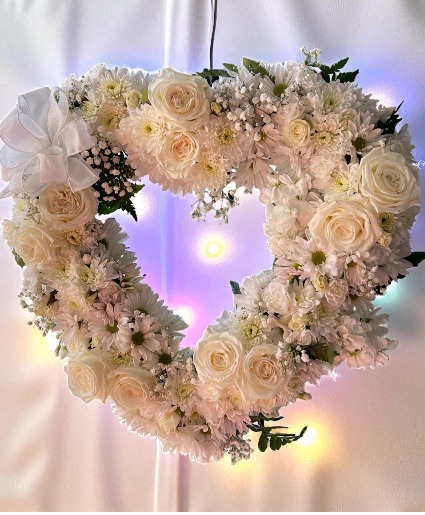 Pure Devotion Heart Wreath Wreath Standing Spray
