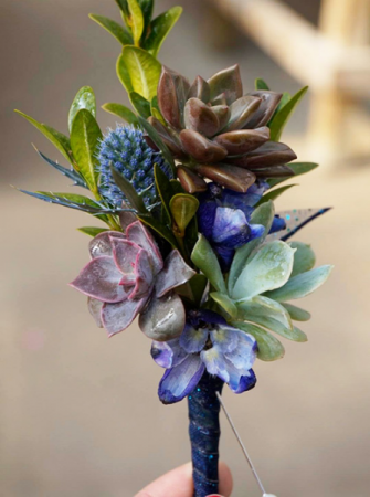 Modern Succulent Boutonniere