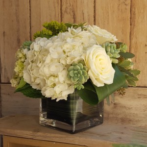 Modern Succulent Cube Flower and Succulent Arrangement