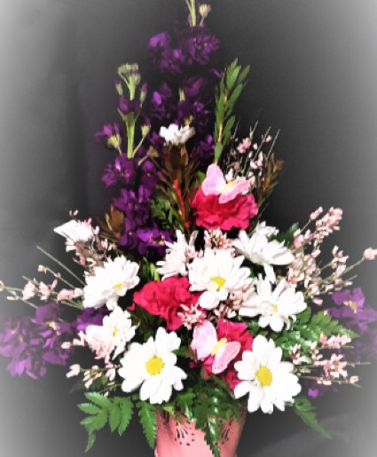 mom your the best metal bucket one sided arrangement