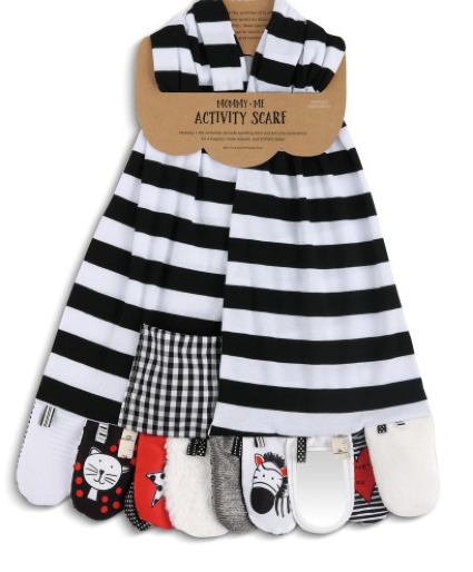 Mommy & Me Activity Scarf - Black & White Gift