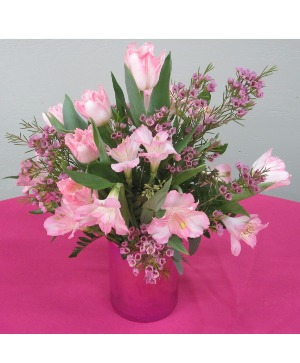 Mom's In The Pink vase arrangement