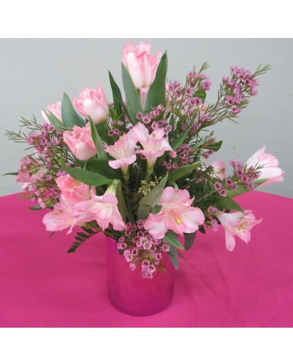 Mom's In The Pink vase arrangement