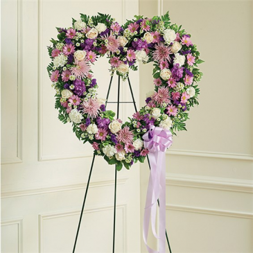 Mom's Lavender & White Open Heart For More Information Call: (805)653-6929 in Ventura, CA | Mom And Pop Flower Shop