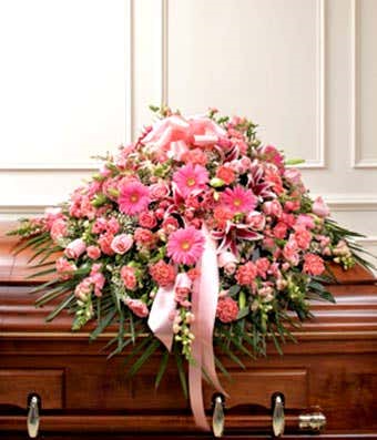 Mom's Pink Mixed Half Casket Exclusively at Mom & Pops in Ventura, CA | Mom And Pop Flower Shop