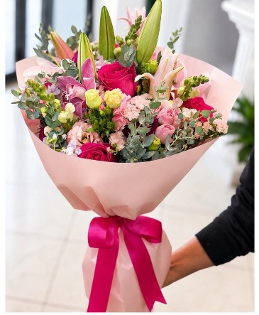 Pink Passion Hand-tied Bouquet in Bronx, NY | Bella's Flower Shop