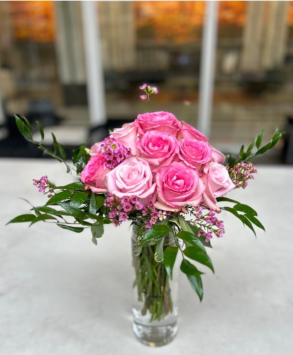 Pink Garden Rose Monochromatic 