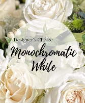 Monochromatic White:  Designer's Choice Vase Arrangement