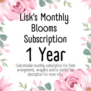 Monthly Blooms for 1 Year 