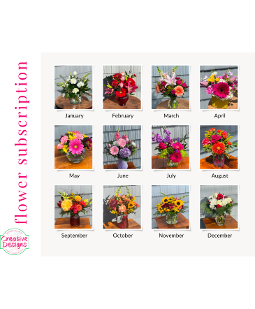 Monthly Floral Subscription  Seasonal Design  in Mount Airy, NC | CREATIVE DESIGNS FLOWERS & GIFTS