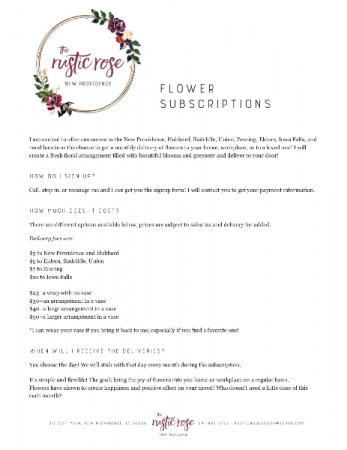 Monthly Flower Delivery!! Options Available