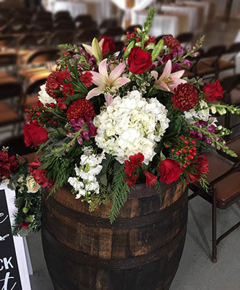 Moody Maroons Centerpiece in Fort Smith, AR | Blossom Box